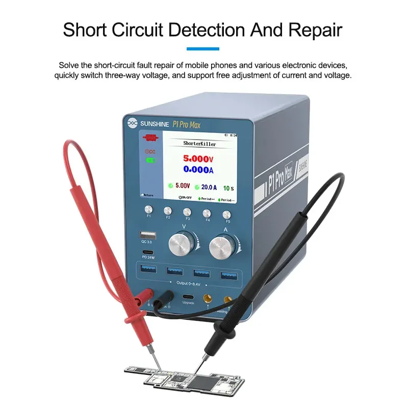 SUNSHINE P1 Pro max medidor de potencia CC inteligente 28V 6A pantalla de forma de onda reparación de cortocircuito soldadura QC/PD carga rápida potencia de arranque - imagen 3