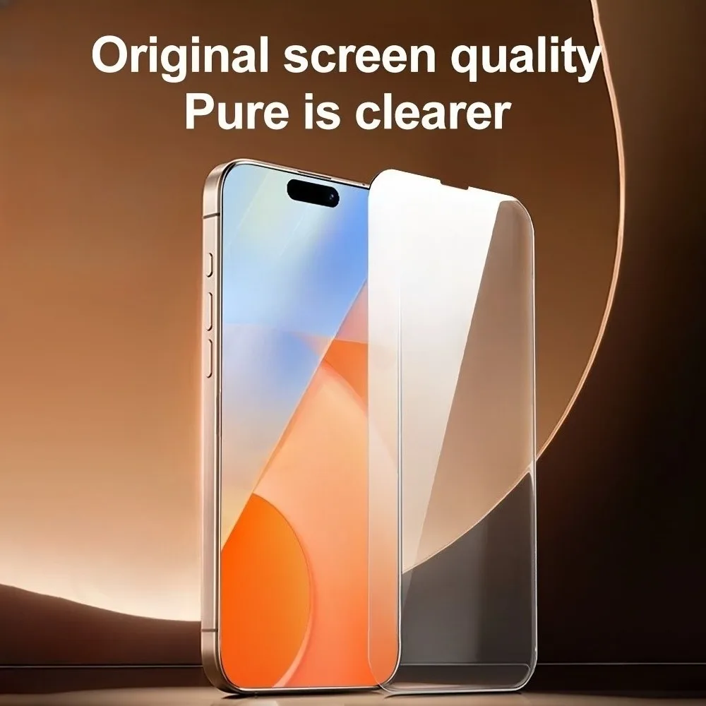 Protector de pantalla ultra transparente de 3 piezas para iPhone 17 16 15 14 Pro Max 16 15 14 Plus vidrio templado para iPhone 13 12 11 Pro Air XR XS - imagen 5