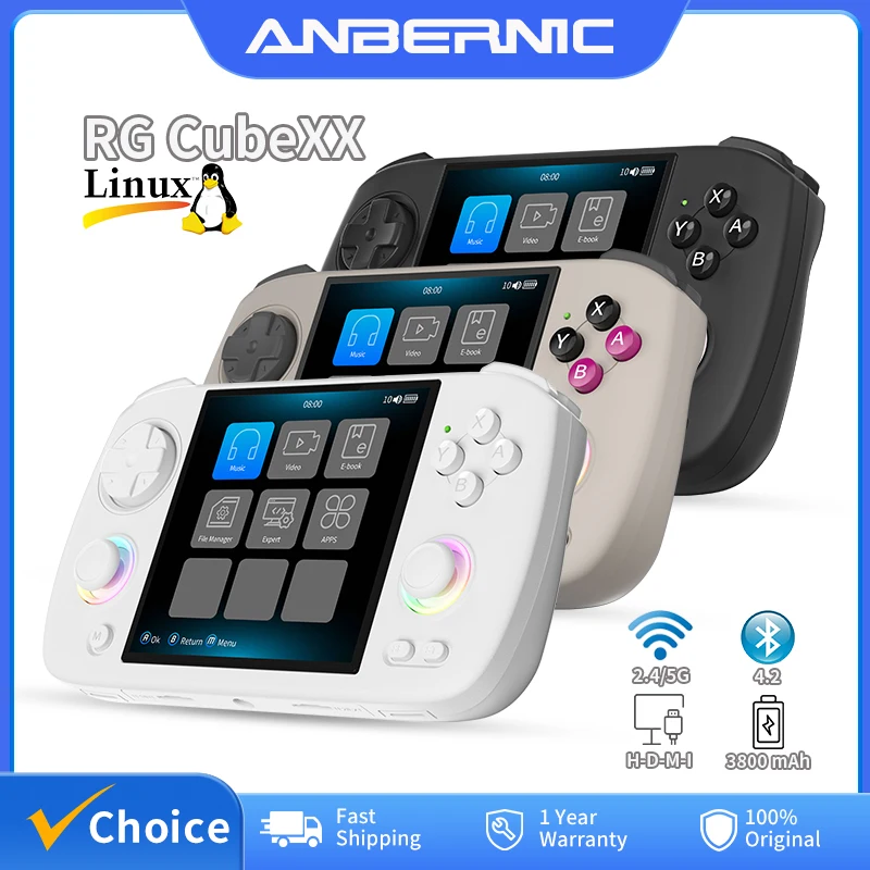 ANBERNIC-consola de juegos portátil RG Cubexx, Retro, pantalla IPS de 3,95 ", 720x720, Linux, 64 bits, compatible con WiFi, Bluetooth, transmisión de videojuegos - imagen 2