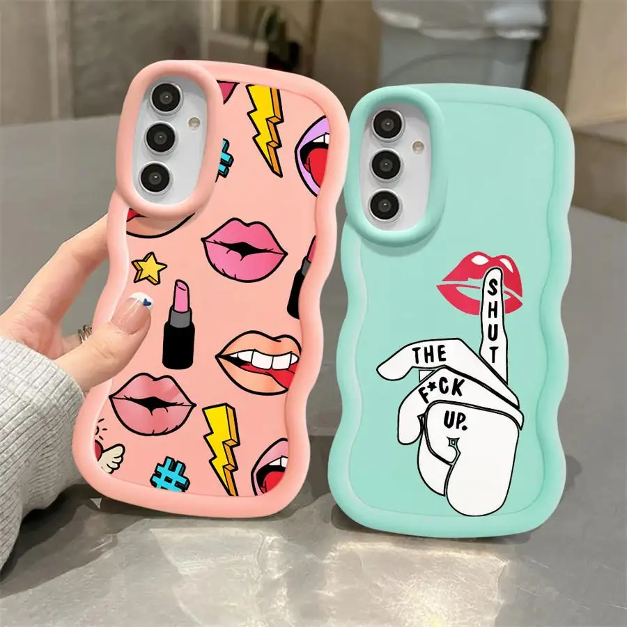Funda para Samsung Galaxy A26 A34 A13 A14 A16 A12 A33 A35 A11 A36 A21s A15 funda suave para teléfono labios de moda - imagen 5