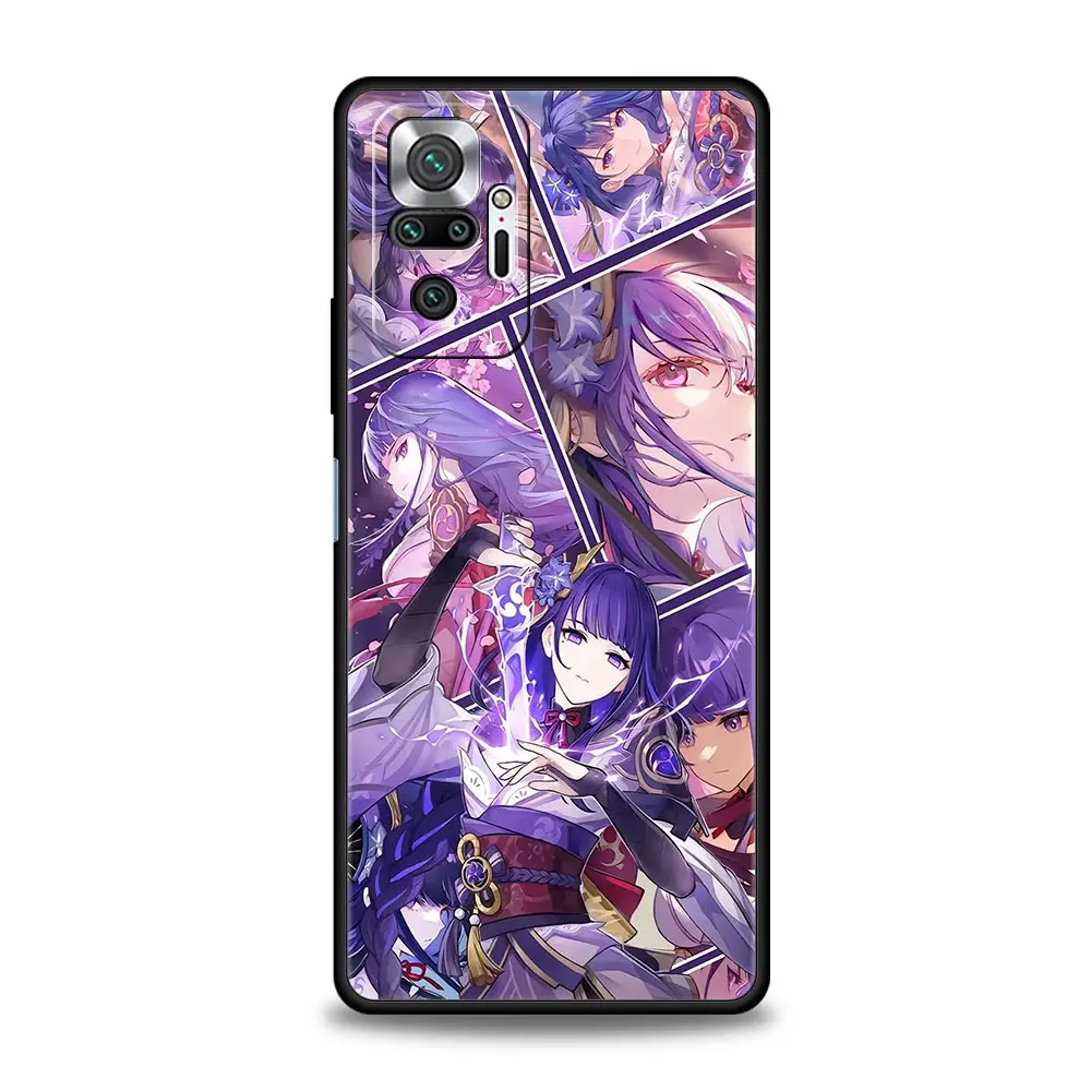 Raiden Shogun Genshin Impact funda de teléfono para Xiaomi Redmi Note 14 13 12 5G 11 10 Pro Plus 4G 9S 9 14C 13C 12C 10C 9C 9A - imagen 3