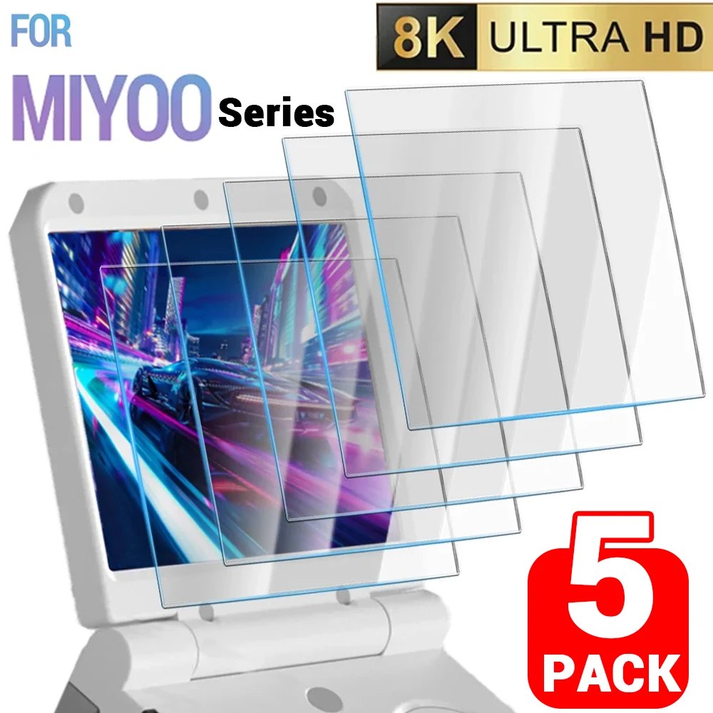 Protectores de pantalla de vidrio templado para consola de juegos Miyoo Mini/Mini Plus Miyoo Flip/Flip V2, películas antiarañazos de dureza 9H, 1-5 uds.