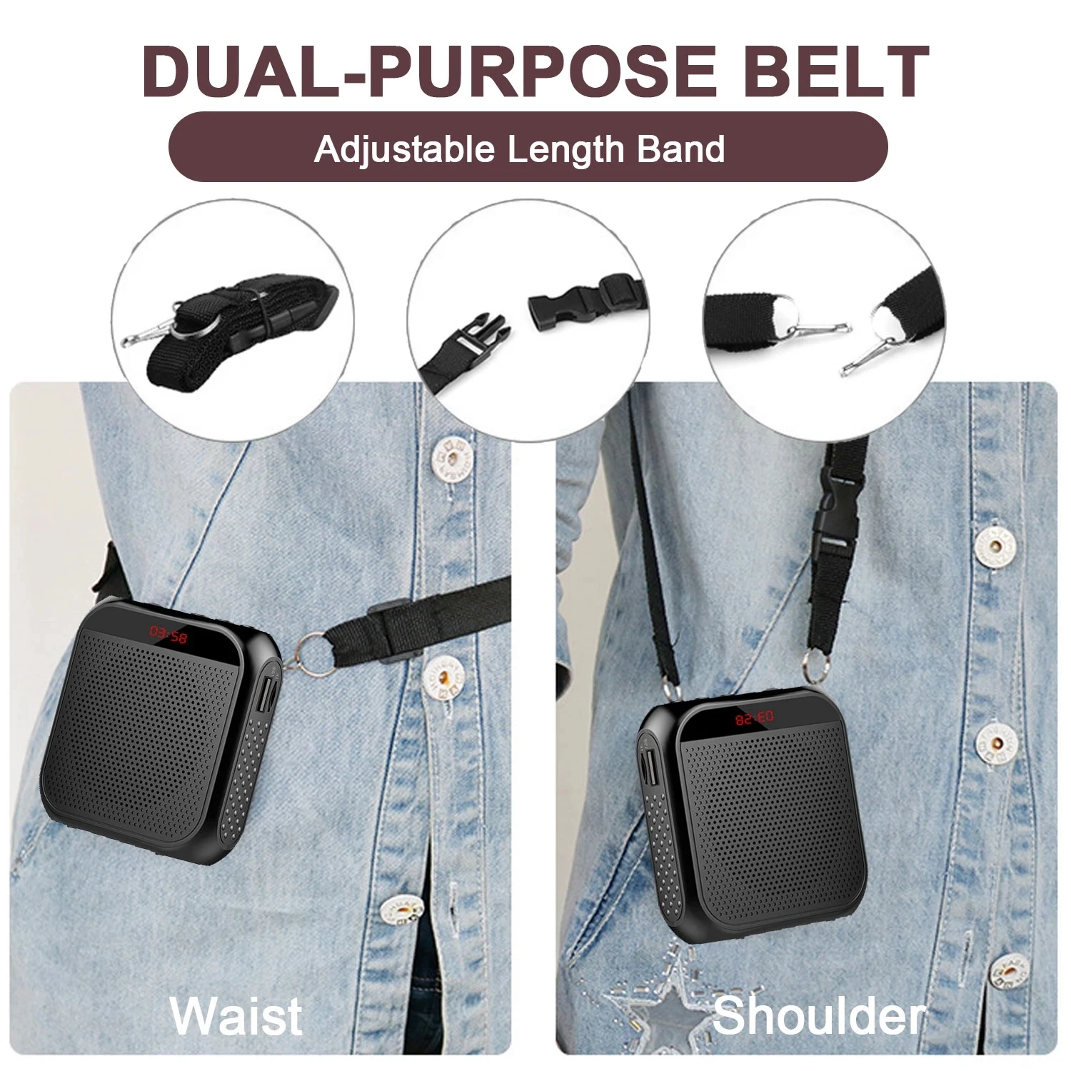 Bullhorn megáfono tienda amplificador de Audio de sonido de voz para altavoz portátil con micrófono Megafon altavoz profesor amplificado - imagen 5