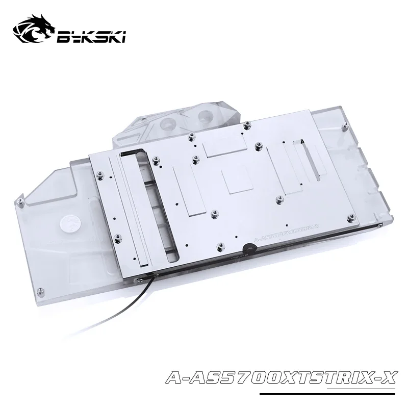 Bykski bloque de agua para ASUS ROG STRIX RX5700XT O8G GAMING/bloque de radiador de cobre de cubierta completa/3PIN 5V A-RGB/4PIN 12V RGB - imagen 5