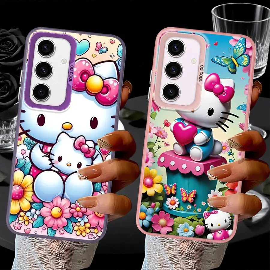 Funda roja h-elloS k-ittyS para Samsung Galaxy A32 A36 A73 A25 A33 A34 A22 A52 A26 A23 A53 A24