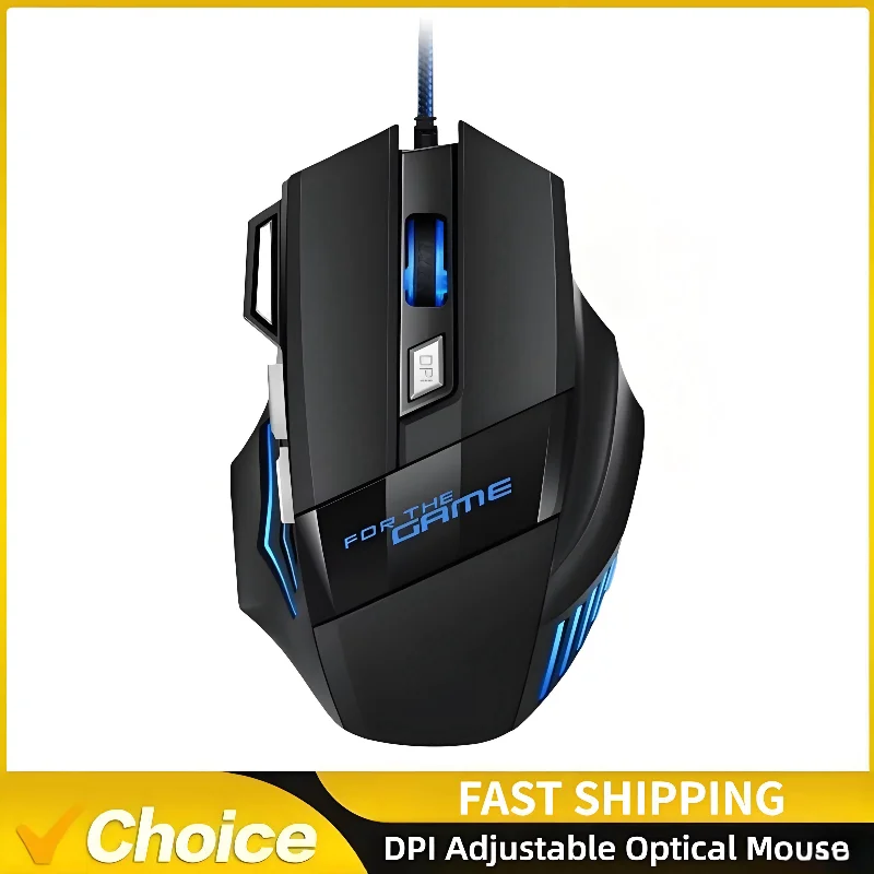 Ratón para juegos con cable USB G6, 7 botones, 5500DPI, óptico ajustable, ergonómico, para deportes electrónicos, para ordenador portátil, PC, Xiaomi, HUAWEI, Samsung Pad