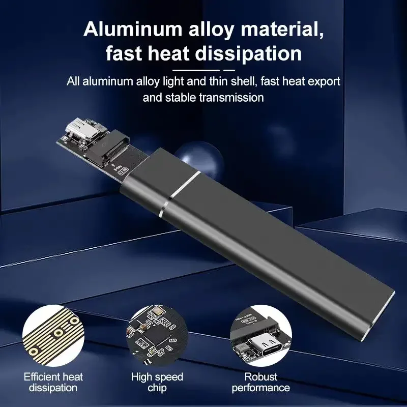 Carcasa M.2 NGFF SSD, caja de disco duro de estado sólido M2, carcasas de disco duro SATA SSD, carcasa externa para 2230/2242/2260/2280, carcasa SSD M.2 - imagen 5