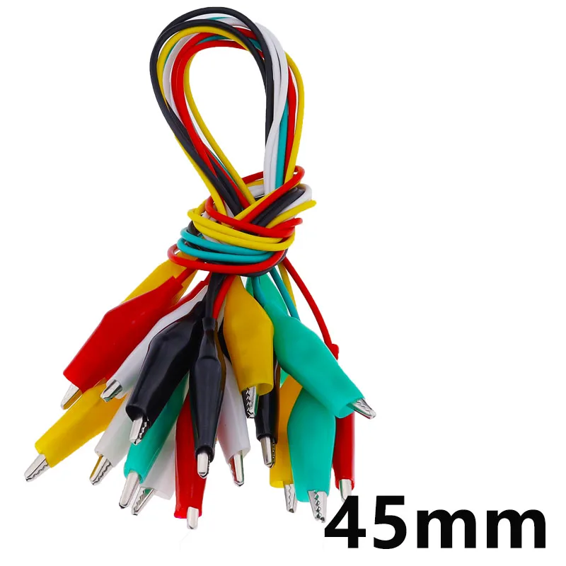 10 Uds. Pinza de cocodrilo de Color eléctrica DIY funda de cable de alimentación de batería pequeña abrazadera eléctrica abrazadera de prueba de doble cabezal 28mm35mm45mm 50cm - imagen 5