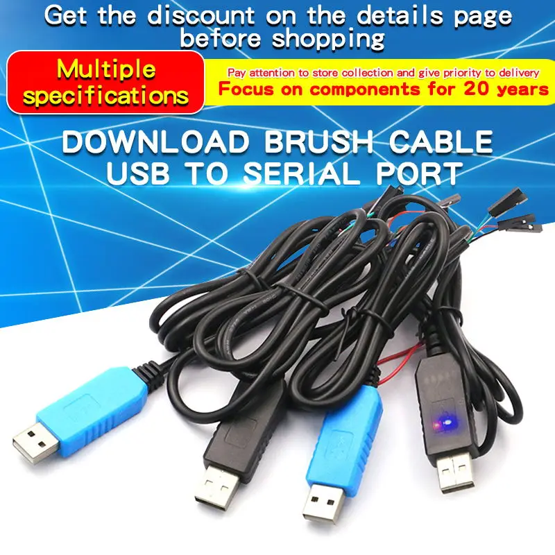 PL2303HX TA CH340G USB a TTL, Módulo adaptador FT232 de actualización, descarga de línea de Flash, puerto USB a serie, 1 ud.