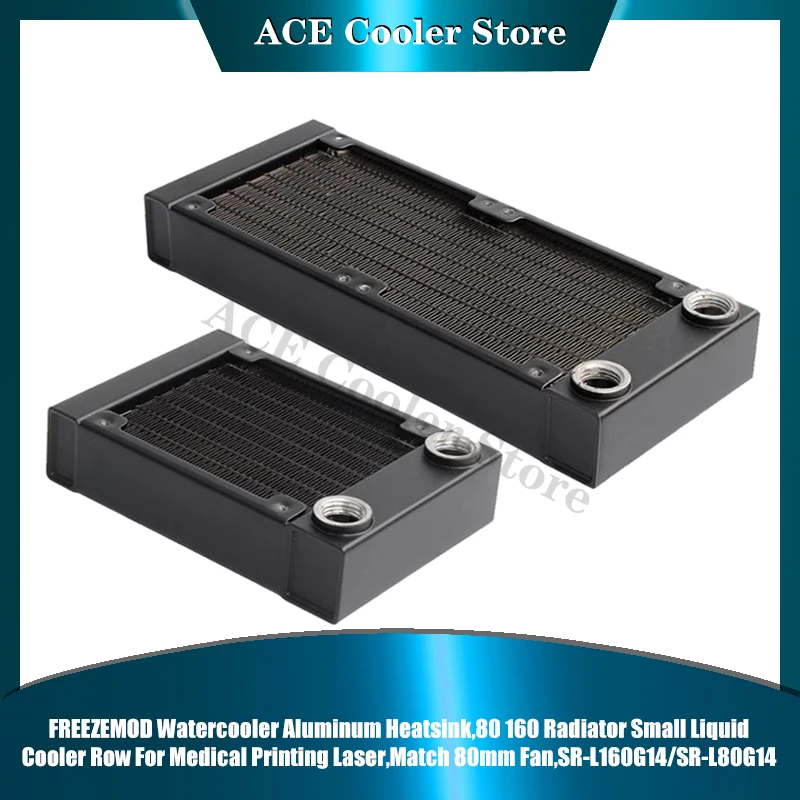 Disipador de calor de aluminio para enfriador de agua, fila de enfriador de líquido pequeño para radiador 80/160 para láser de impresión médica, ventilador de 80MM - imagen 3