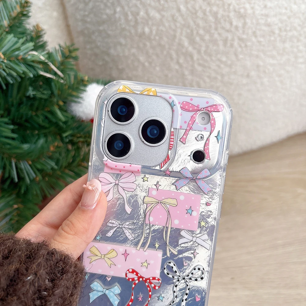 Funda de teléfono con estampado de lazo colorido para iPhone 17promax 14 15 16 Pro Max 17Pro, Funda protectora a prueba de golpes - imagen 4
