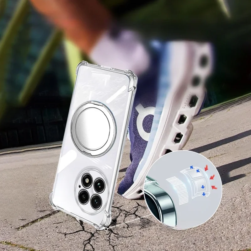 Funda para Oneplus 13 R 12 R 11 10T ACE 5 Pro 2Pro ACE 2V Nord 4 soporte de anillo magnético Airbag cubierta de silicona transparente a prueba de golpes - imagen 5