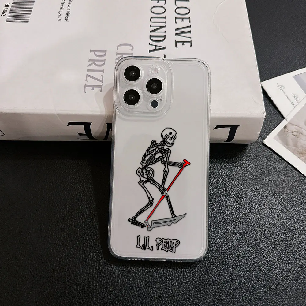 Funda de teléfono rapero Lil Peep Hell Boy para iPhone 16 15 14 13 12 11 Mini Pro Max X XR XSMax 7 8 Plus SE20 cubierta transparente - imagen 3