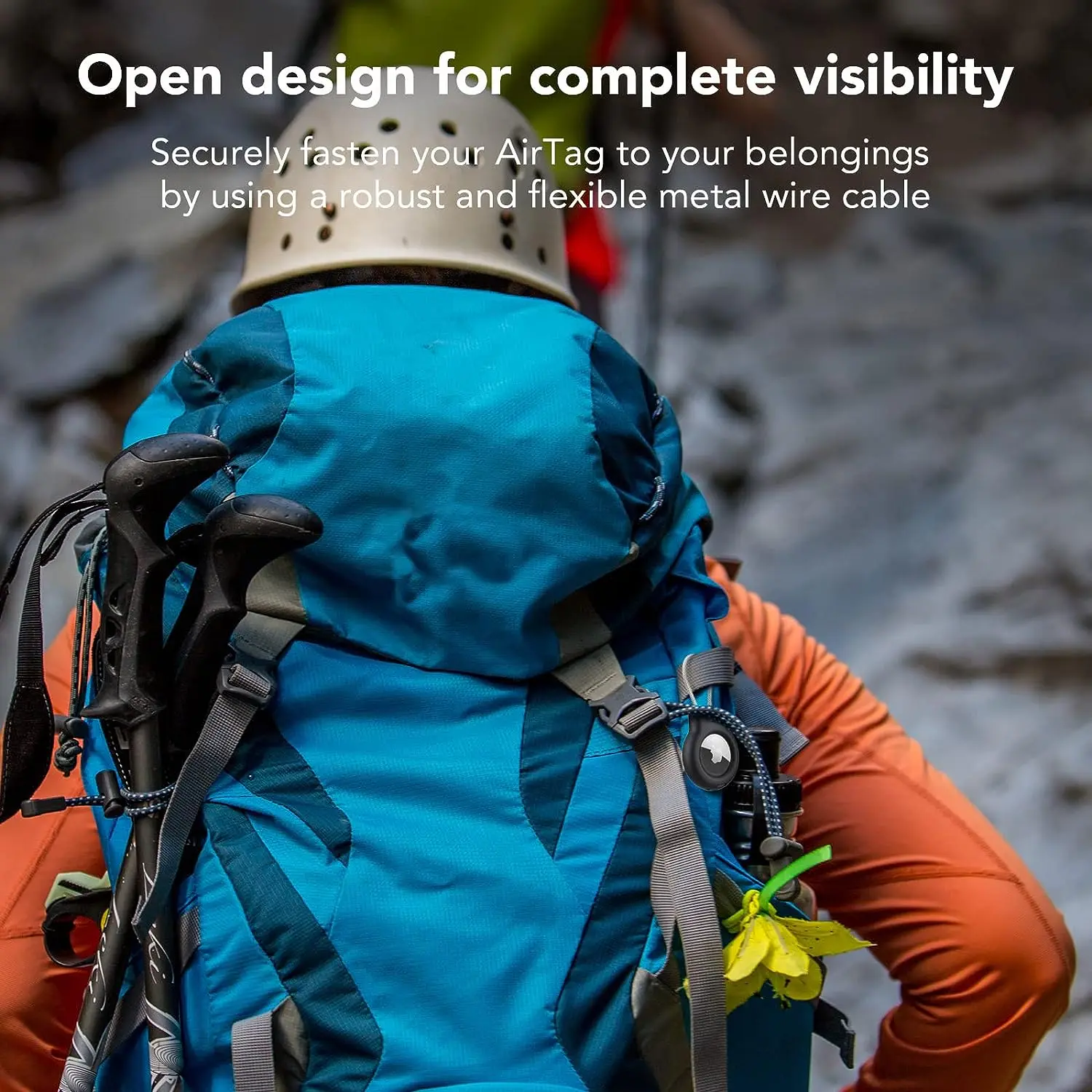 Funda para Apple AirTag, soporte con Cable de alambre, PC duro, llavero Airtags anticaída, PC duro, etiqueta de aire anticaída, llavero, funda con etiqueta de aire - imagen 5