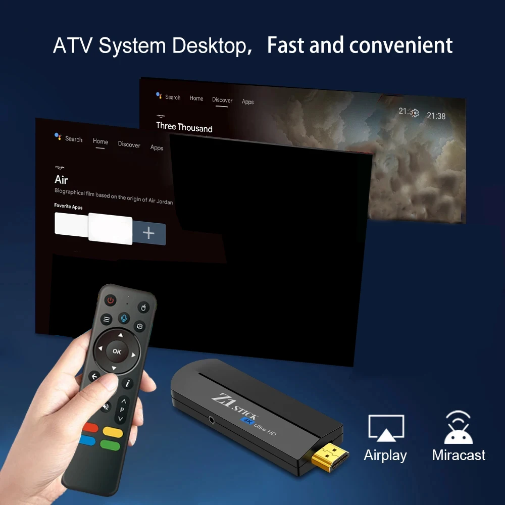 Z1 TV Stick Android 11 Chipest H313 Quad Core 2GB 16GB BT5.0 HDMI 2,0 4K HDR 5G WIFI voz remota Smart TV Box PK Q96 S96 Stick - imagen 3