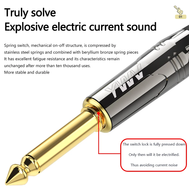 Cable de guitarra para piano electrónico, caja eléctrica para bajo, Cable de Audio para altavoz, conector de 6,35mm, línea de reducción de ruido para guitarra, Cable blindado - imagen 5