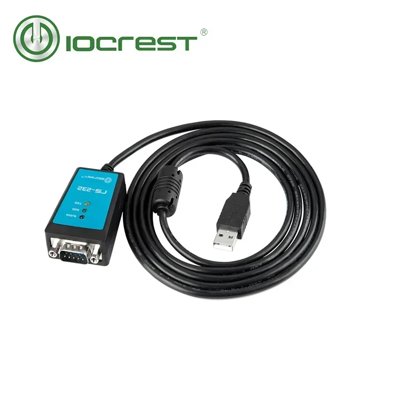 IOCREST 1,8 M FTDI Chips USB 2,0 a DB9 RS232 puerto com convertidor de Cable serie con anillo magnético luz Led para industrial - imagen 3