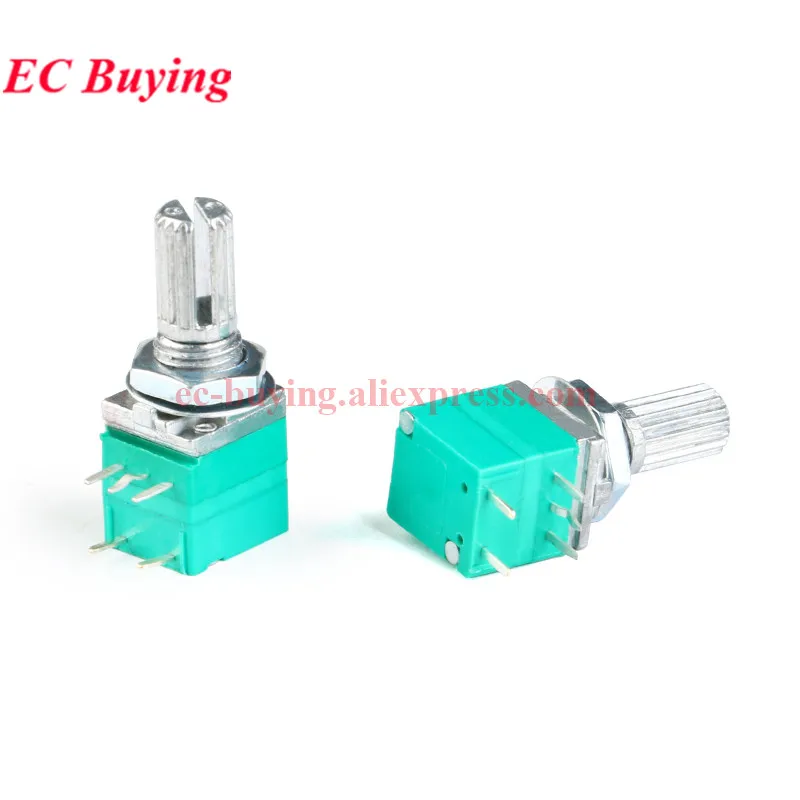 1-10 Uds RV097NS único RV097GS doble 5K 10K 20K 50K 100K 500K interruptor de Audio 5PIN 8Pin eje 15mm amplificador potenciómetro de sellado - imagen 3