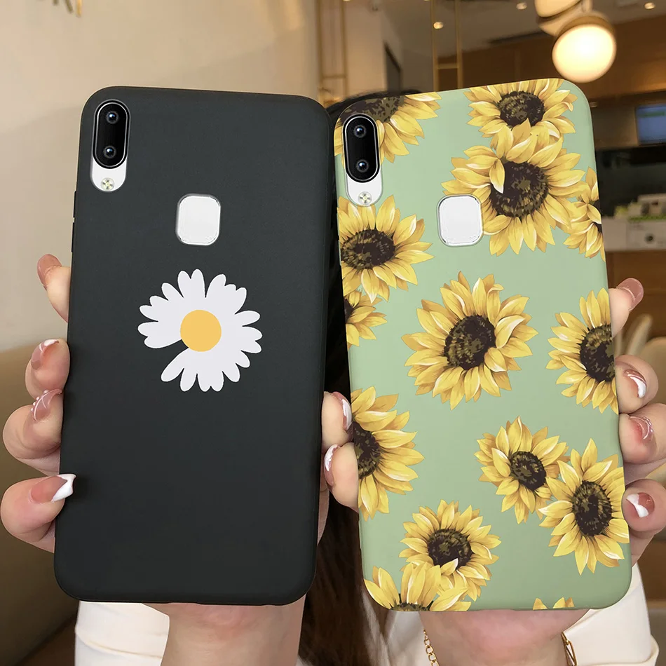 Funda de silicona suave para VIVO Y1S U1, carcasa trasera con Margarita, girasol, mariposa, corazón, aguacate, Vivo Y 1S U 1