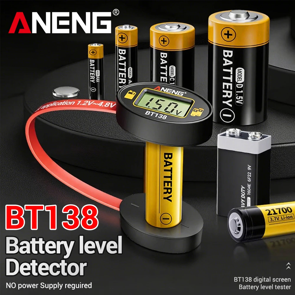 Mini probador de batería, Detector de batería de litio ANENG BT138, probador de capacidad, pantalla, analizador a cuadros, herramienta de prueba de pila de botón AAA AA - imagen 2