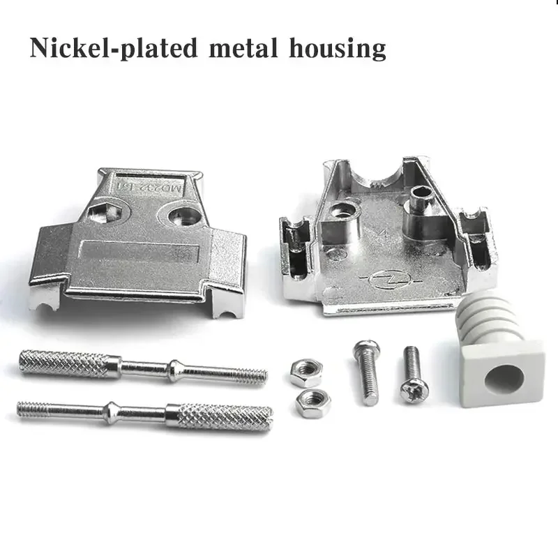 Conector macho hembra DB15 de grado Industrial, aguja sólida, 2 filas, conector de puerto serie de 15 pines, enchufe de soldadura de carcasa de Metal DB15 D-SUB - imagen 5