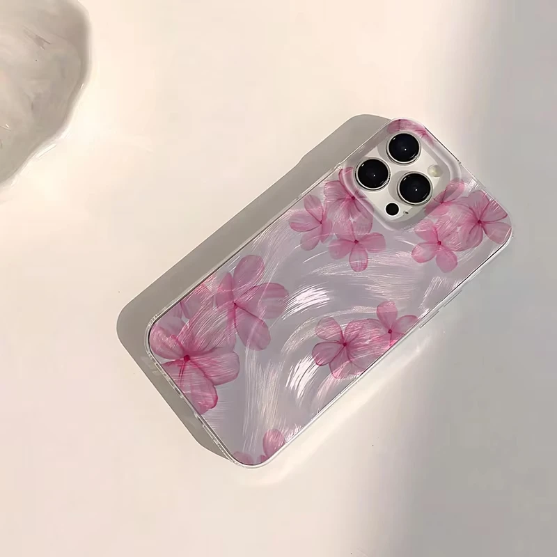 Funda de teléfono brillante para Samsung Galaxy S25 Ultra S24 S23 S22 S21 Plus A55 A54 A35 A15, funda dura con patrón de flor de hibisco de acuarela - imagen 2