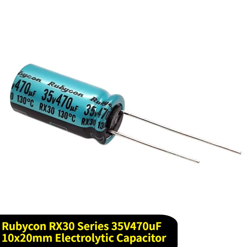 5 uds/20 piezas Uds Rubycon RX30 serie 35V470uF 10x20mm resistente a altas temperaturas 470uF/35V 130 grados condensador electrolítico