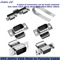 Cable VGA Flexible Ultradelgado 90 Grados Macho Hembra Monitor