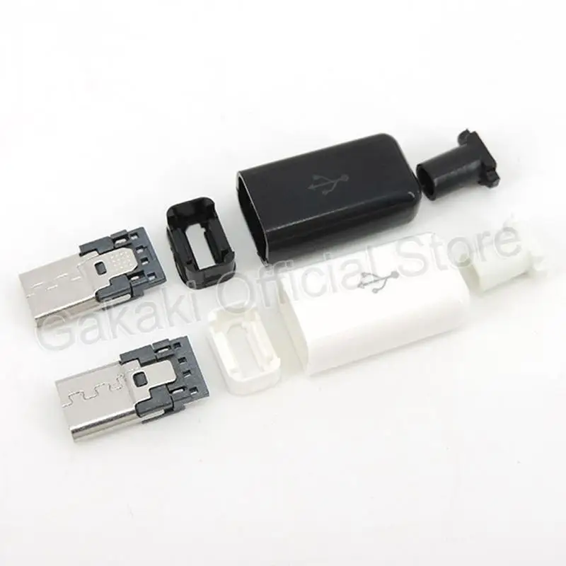 5 uds Micro USB 5PIN tipo soldadura conectores macho cargador 5P USB toma de carga trasera 4 en 1 - imagen 2