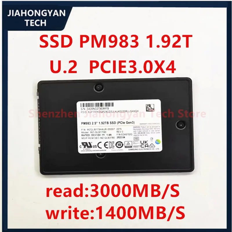 Nuevo para Samsung PM983 1,92 T 3,84 T 960G SSD unidad de estado sólido 22110 tamaño protocolo Nvme Enterprise Pcie3.0 U.2 - imagen 2