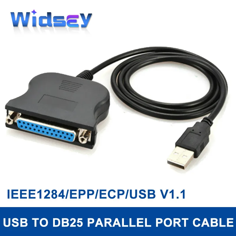 DB25 hembra a USB macho IEEE 1284 impresora paralela adaptador LPT Cable convertidor de impresión comunicación de interfaz paralela de 25 pines
