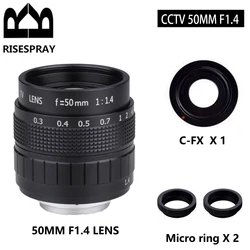 Objetivo Macro CCTV 50 mm f/1,4 APS-C para Fujifilm X