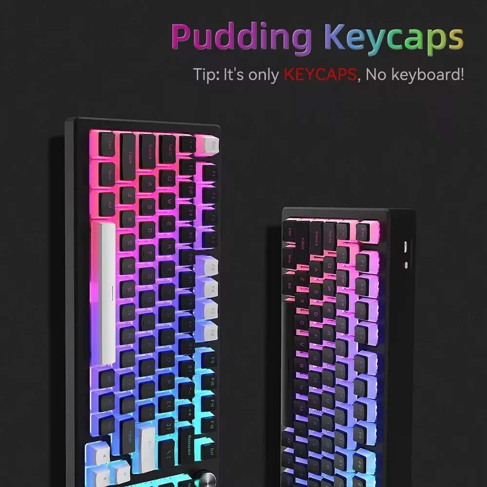 Teclas Pudding de 129 teclas, teclas PBT de doble disparo para 60 80, 100% de diseño, perfil OEM para teclado mecánico RGB para juegos translúcido - imagen 2