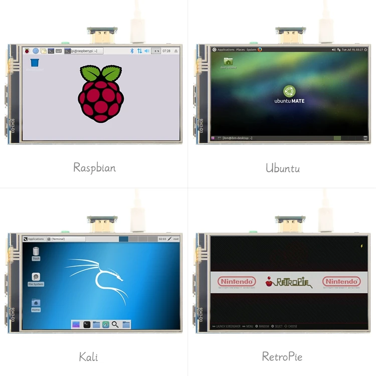 Pantalla táctil LCD para Raspberry Pi 3B + 4B, 3,5 pulgadas, compatible con HDMI, novedad