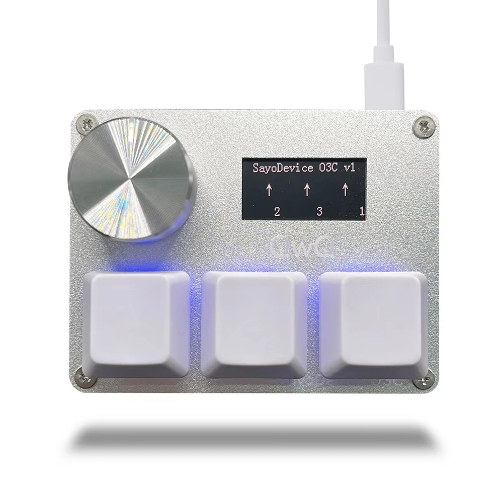 Teclado de juego O3C SayoDevice OSU O3C interruptores Hall de disparo rápido interruptores magnéticos de color rosa perilla de teclado pantalla copia pasta Shotcut