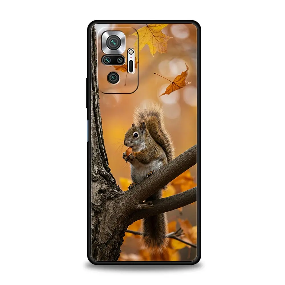 Funda de teléfono con dibujos de animales, oso, zorro, ardilla, para Xiaomi Redmi Note 14, 13, 12, 5G, 11, 10 Pro Plus, 4G, 9S, 14C, 13C, 12C, 10C, 9C, 9A - imagen 2