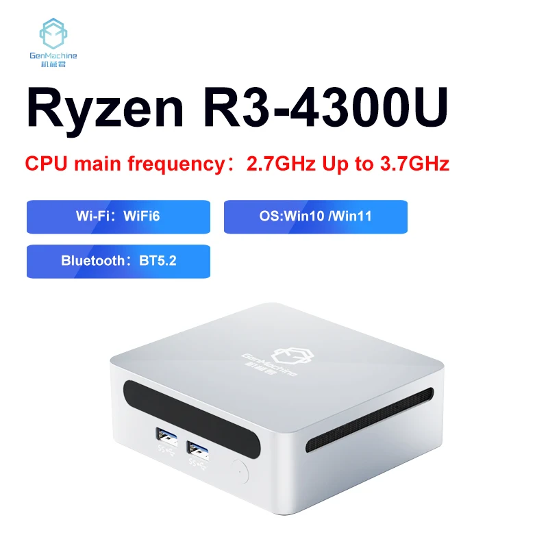 GenMachine nuevo Mini PC AMD Ryzen 3 4300U CPU Windows 10/11 2,7 GHz hasta 3,7 GHz DDR4 32GB RAM Wifi6 pc gamer ordenador MINI PC - imagen 2