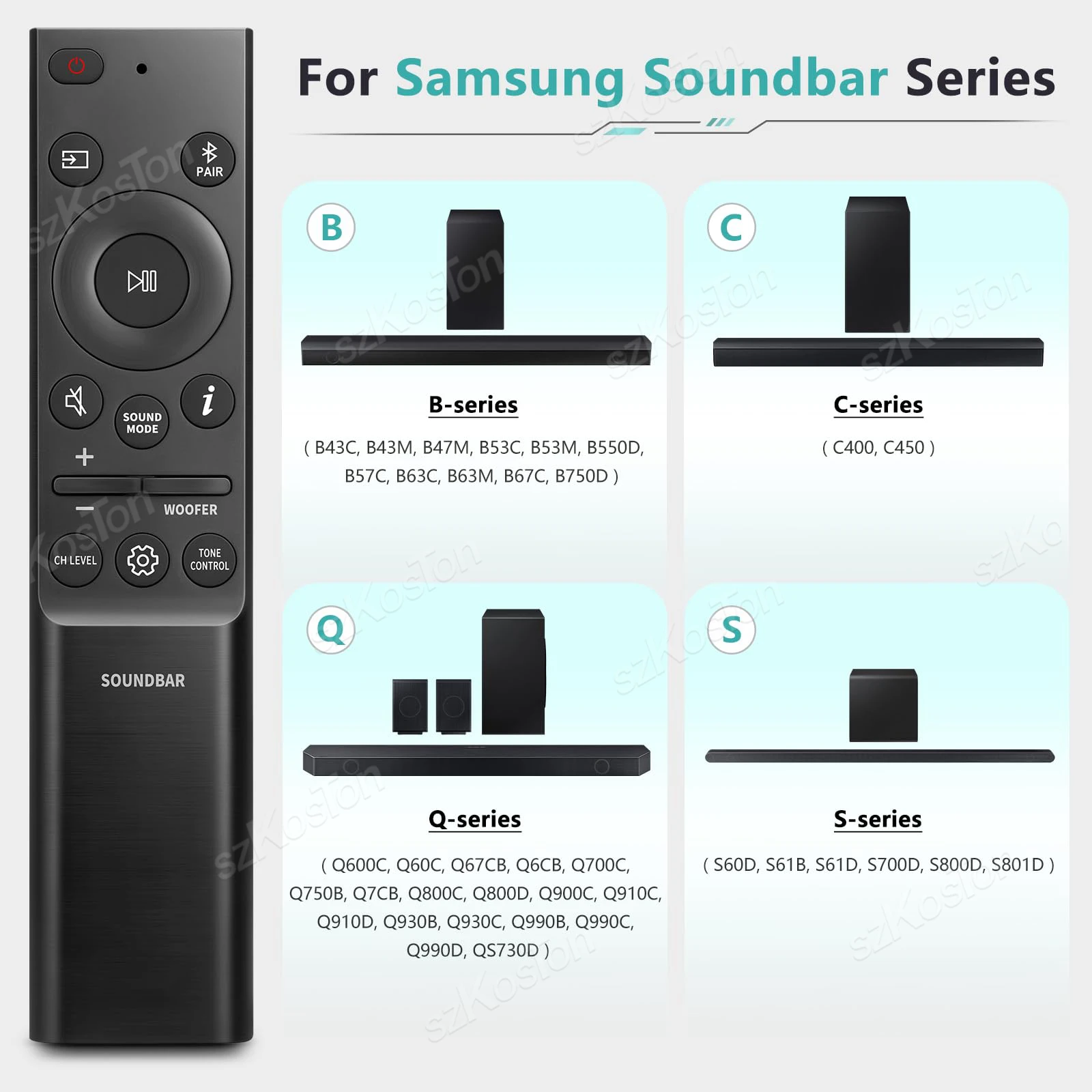 Barra de sonido remota para Samsung, sistema de altavoces, reemplazo de sonido envolvente, Control remoto para Samsung Audio Home Theater - imagen 2