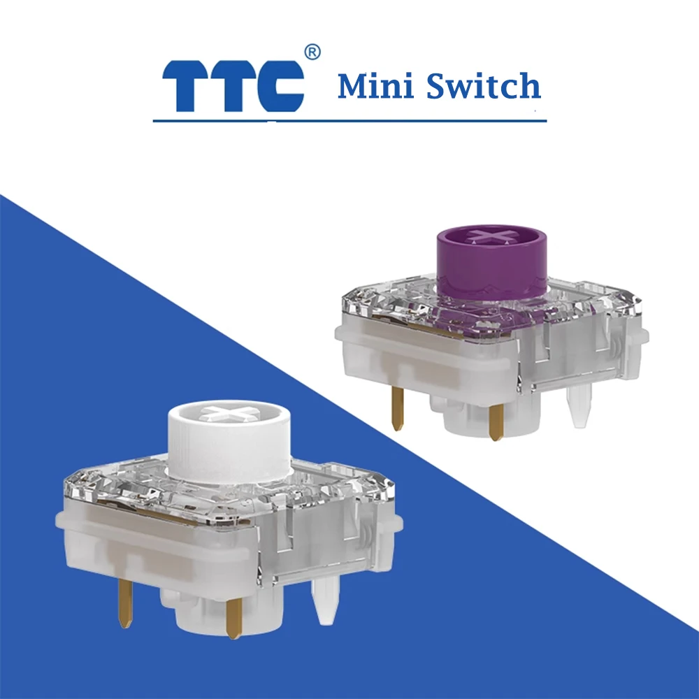 TTC-Mini interruptor blanco púrpura para teclado mecánico, interruptor estándar con clic, sensación de juego personalizado