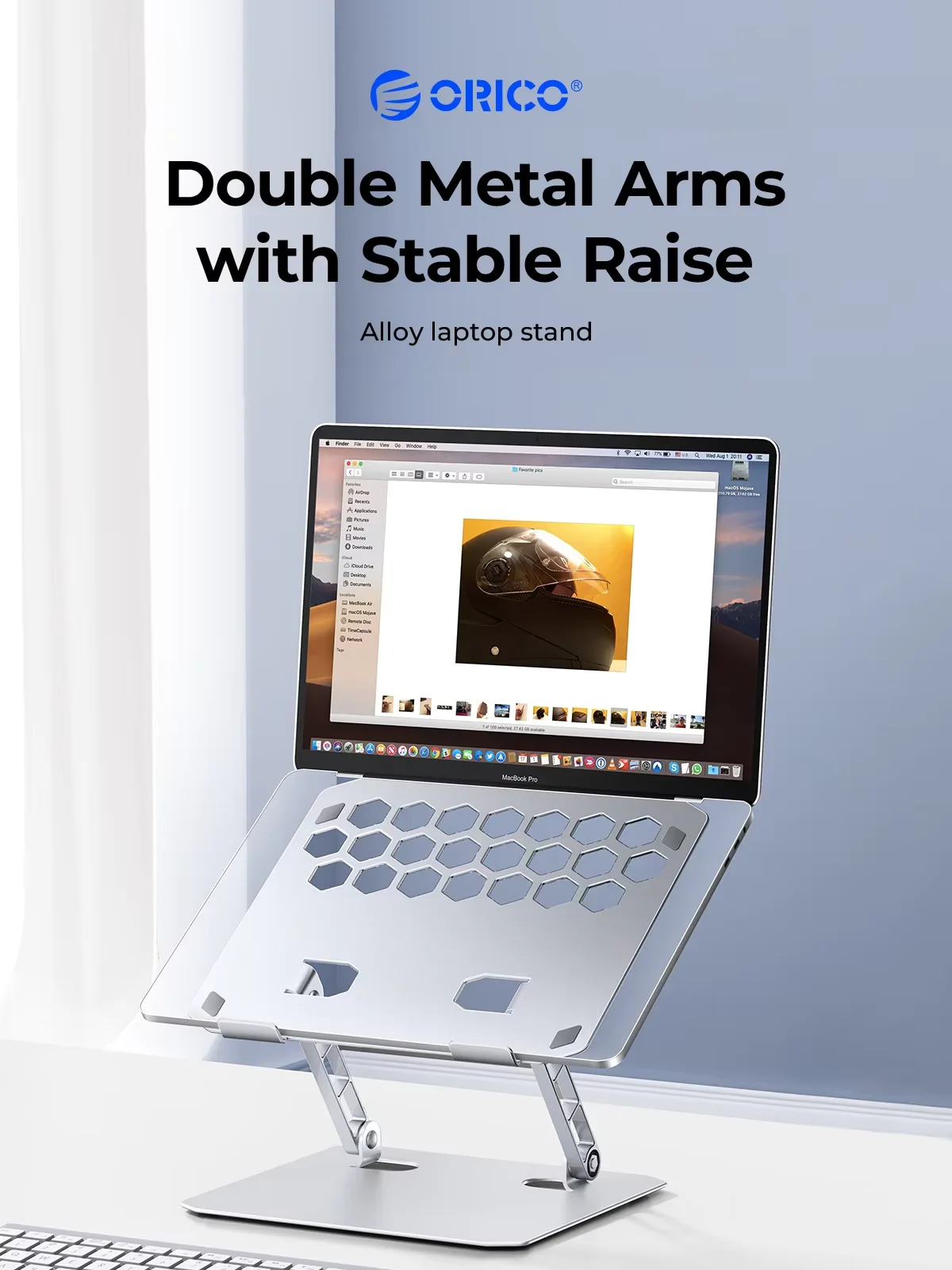 ORICO Soporte para ordenador portátil USB 3.0, para ordenador portátil (11-15,6 pulgadas), compatible con MacBook Pro/Air, Dell, Lenovo (plata) - imagen 3