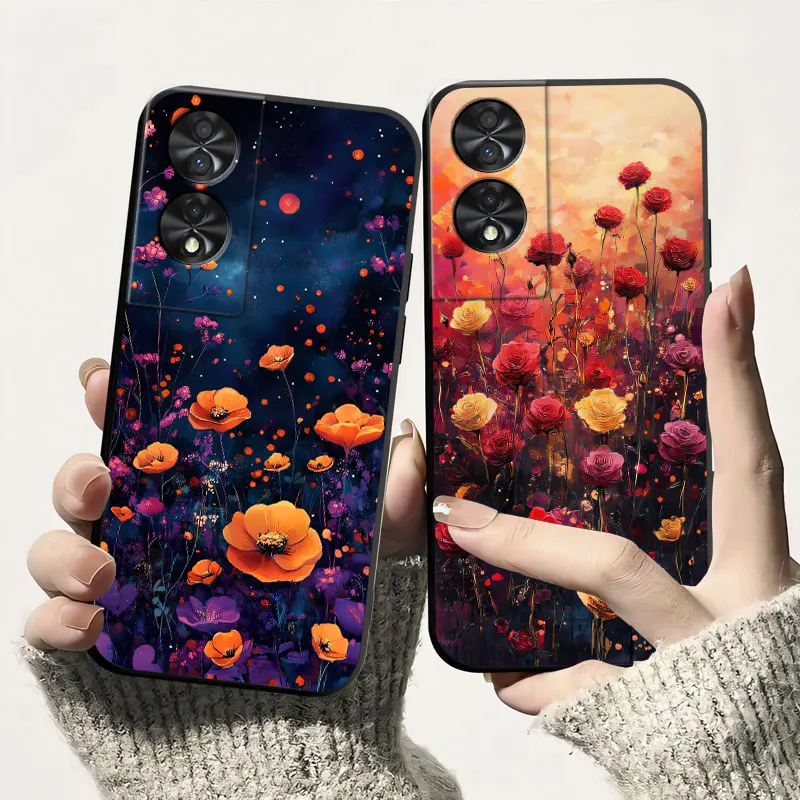 Rosa para TCL 50 SE 50 XL 5G 505 502 502 funda de silicona suave a prueba de golpes para TCL 50 5G contraportada TPU funda de teléfono gato Fundas de lujo - imagen 2