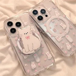 Funda Soporte MagSafe iPhone Gato Antigolpes Carga Inalámbrica