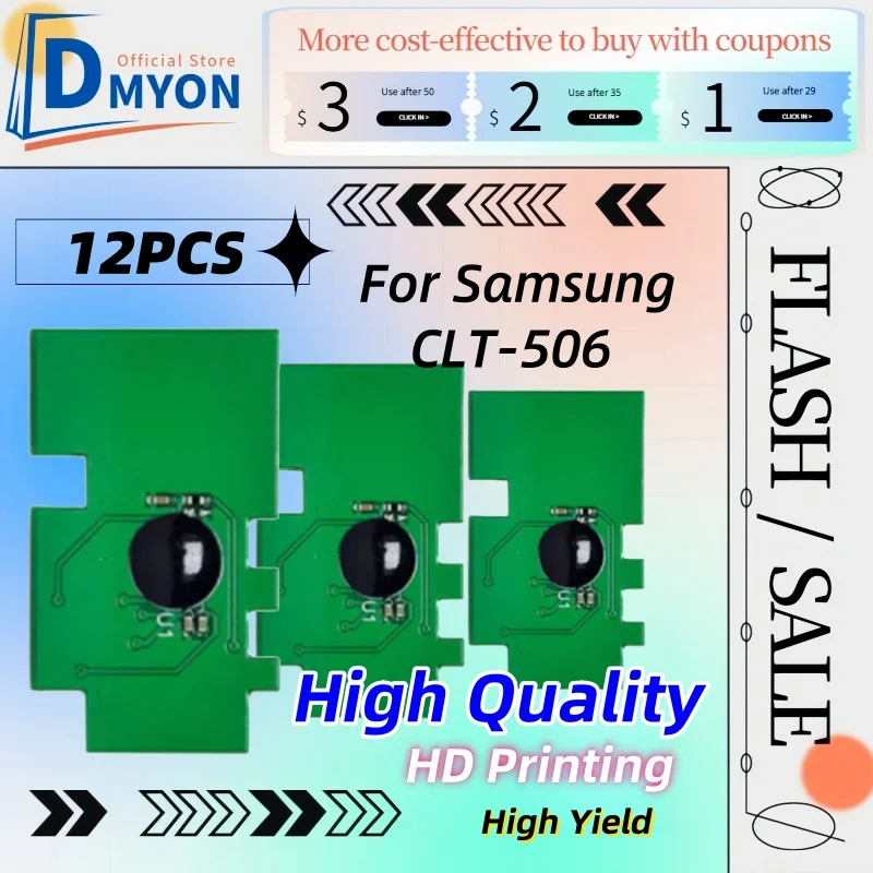 12 Uds CLX-6060FD CLX-6260 CLT-506 Chip de tóner para Samsung CLP-680 Chip de cartucho CLP-680 CLX-6260 garantía de calidad de la impresora - imagen 2