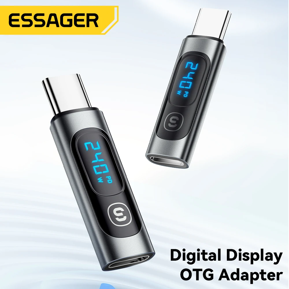 Essager PD 240W OTG tipo C macho a tipo C hembra adaptador convertidor para teléfono inteligente tableta carga rápida USB tipo c conector OTG - imagen 3