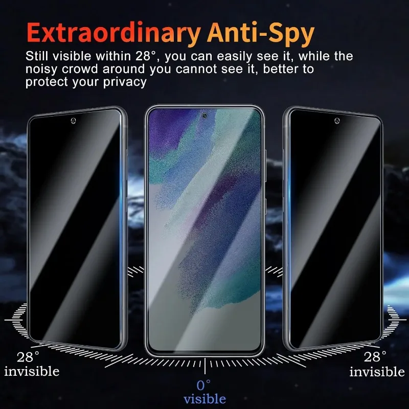 3 uds vidrio templado antiespía para Samsung Galaxy A03 A23 A14 A34 A41 A52 A73 Protector de pantalla para Samsung A15 A25 A35 A55 A53 A70 - imagen 4