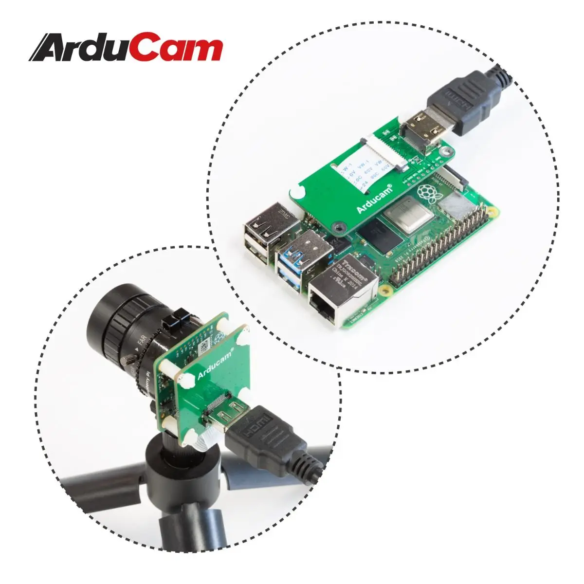 Arducam-placa adaptadora CSI a HDMI para cámara Raspberry Pi HQ, módulo de extensión de Cable HDMI con Cables FPC de 15 pines y 60mm, 12MP, IMX477 - imagen 3