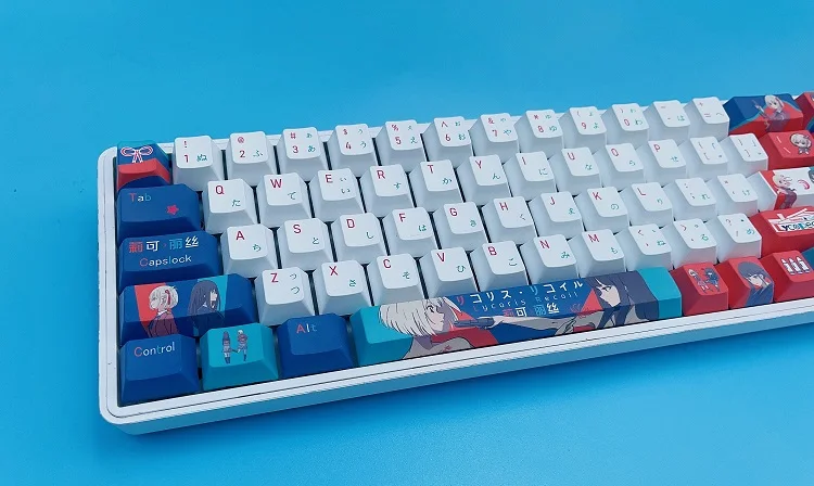 136 teclas LYCORIS Anime Lycoris Recoil Keycaps PBT Keycaps Chreey Keycaps Dye-sub Teclado mecánico - imagen 3