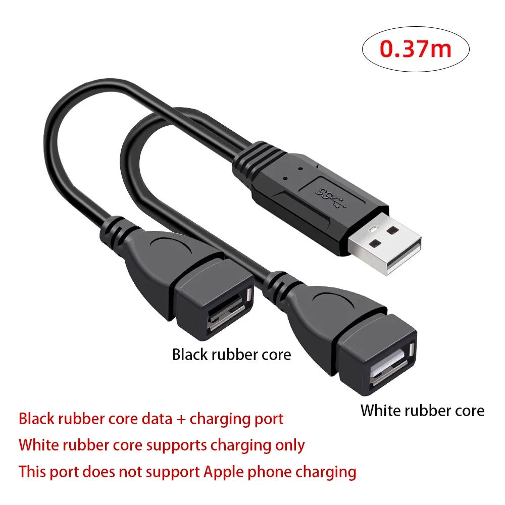 Transferencia y carga de datos de cable doble USB 2,0/3,0 de alta velocidad Compatible con disco duro móvil USB Flash Disk NIC - imagen 2