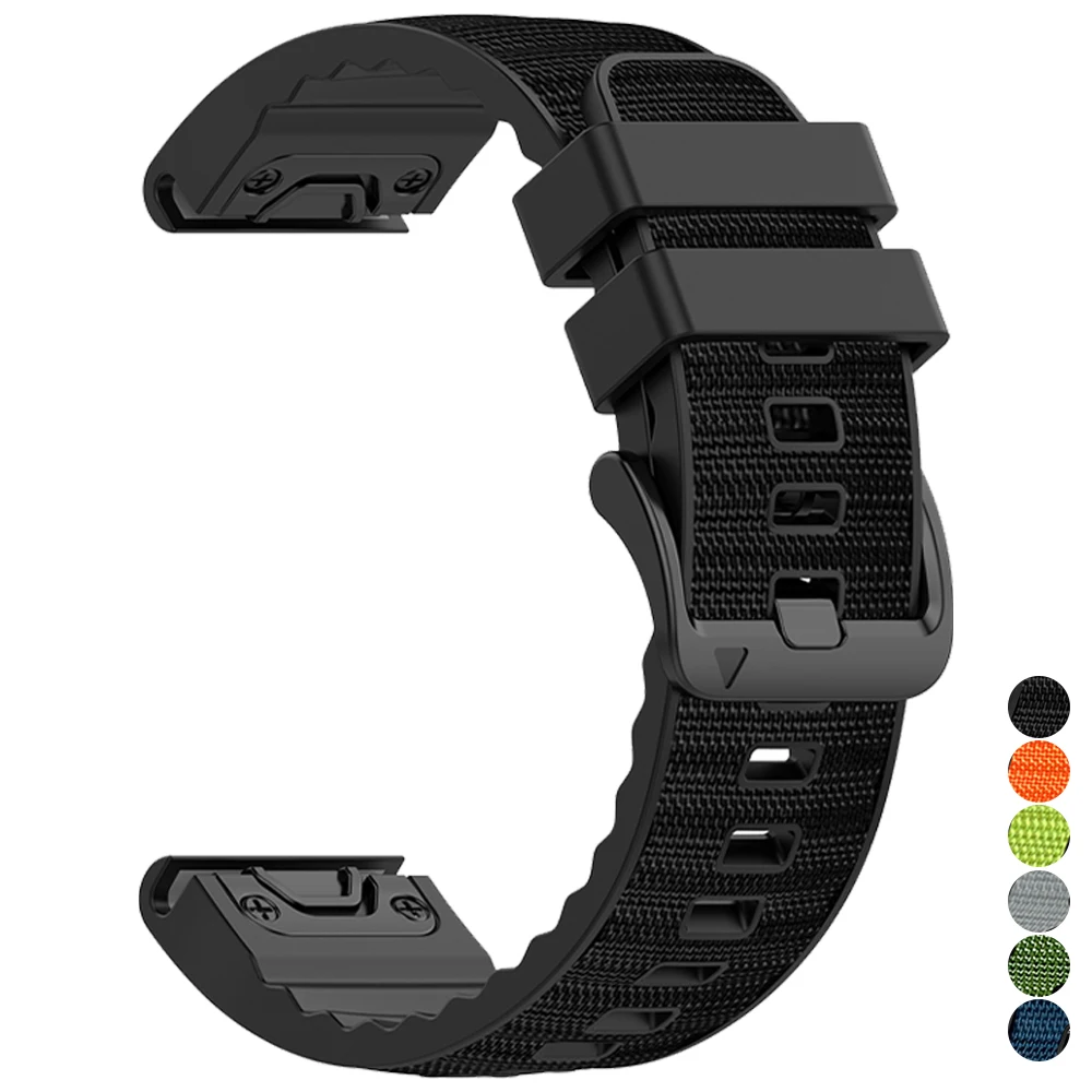 Correa deportiva de nailon y silicona de 22mm y 26mm para Garmin Fenix 8 Pro E 7X 6 Tactix 8 Instinct 2X 3 Forerunner 970 pulsera de liberación rápida - imagen 4