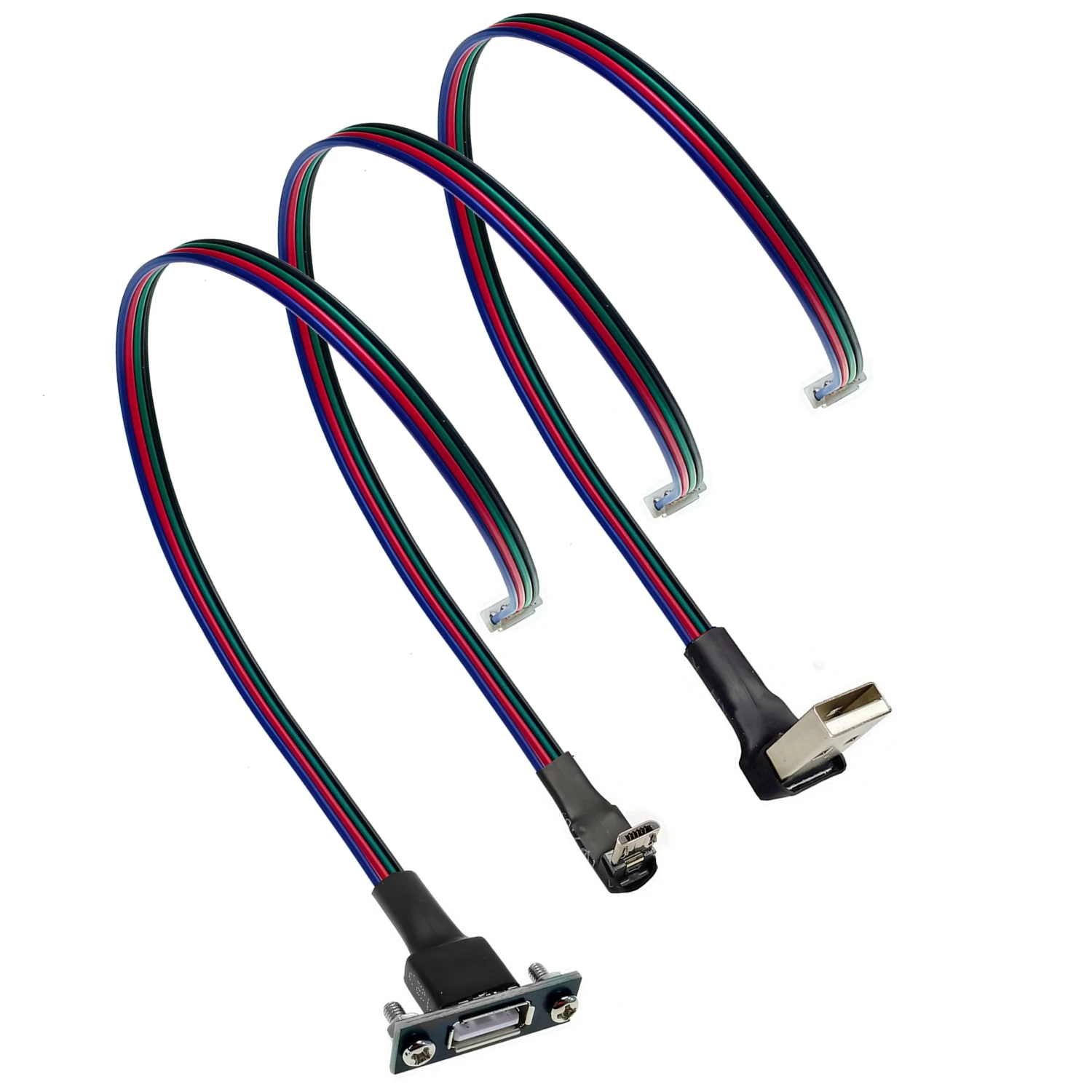 Conector micro mini de enchufe USB tipo c macho hembra de 0,3 M con Cable de línea de Terminal XH2.54-4P, toma USB de alimentación de 4 núcleos, tipo A DIY